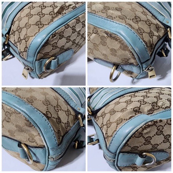 Authentic Gucci GG Canvas Boston Bag Beige/Blue - Picture 14 of 16